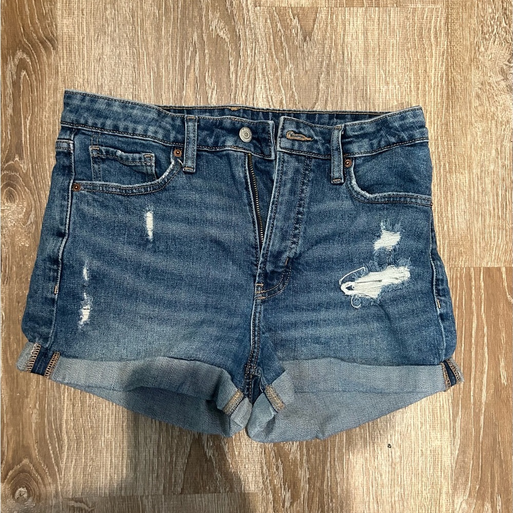 High waisted jean shorts
